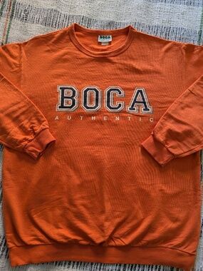 90's Boca Authentic Orange Heavy Knit Sweater (Like New)